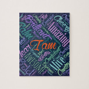 Ich bin Bestätigungs-Wort-Wolken-Kunst Puzzle