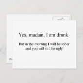 Ich bin Betrunken, aber... (St.K.) Postkarte (Vorne/Hinten)