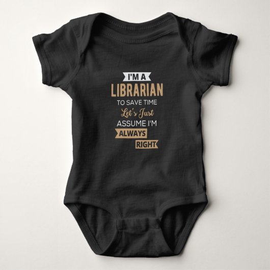 Ich bin Bibliothekarin Baby Strampler (Vorderseite)