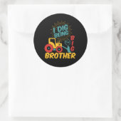 Ich bin Big Brother Niedlich Tractor Cartoon Runder Aufkleber (Tasche)