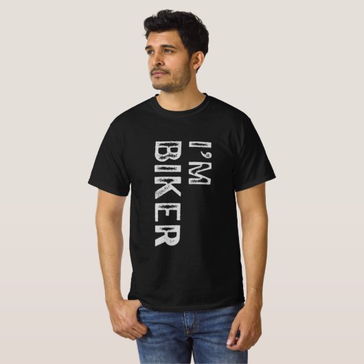 Ich bin Biker Bold Typografy Motorradfahrer T-Shirt (Vorne ganz)
