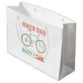 Ich bin Biker Vater Vathers Day Wo Cooler Fahrrad Große Geschenktüte (Rückseite Schrägansicht)