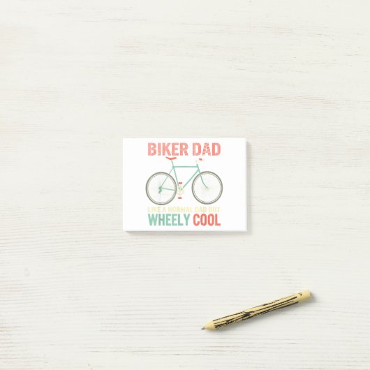 Ich bin Biker Vater Vathers Day Wo Cooler Fahrrad  Post-it Klebezettel (Auf Schreibtisch)