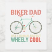 Ich bin Biker Vater Vathers Day Wo Cooler Fahrrad  Weinetikett (Einzelnes Label)