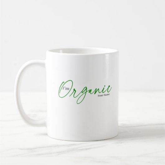 Ich bin Bio | Minimaler handgeschriebener Text-Scr Kaffeetasse (Links)
