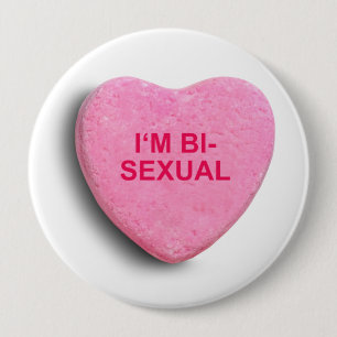 Ich bin BISEXUELLES SÜSSIGKEITS-HERZ Button