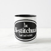 "Ich bin Bistitchual - I Strick and Crochet" Tasse (Zentrum)