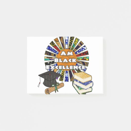 Ich bin Black Excellence African Fabric Collage Post-it Klebezettel (Vorderseite)