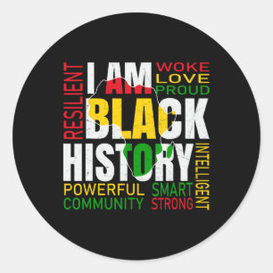 Ich bin Black History Black History Montag Afrikan Runder Aufkleber