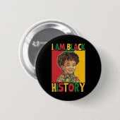 Ich bin Black History Boy Afrikanischer Amerikaner Button (Vorne & Hinten)