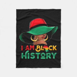 Ich bin Black History Monat Frauen Mädchen Afro Bl Fleecedecke