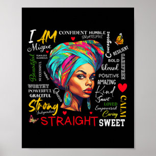 Ich bin Black History Monat Frauen Mädchen Afro Bl Poster