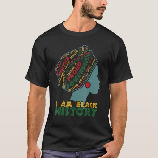 Ich bin Black History Monat stolz gesegnet mächtig T-Shirt (Vorderseite)
