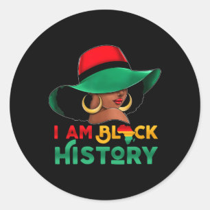 Ich bin Black History Month Frauen Mädchen Afro Sc Runder Aufkleber