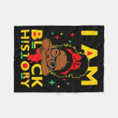 Ich bin Black History Shirt für Kinder, die schwar Fleecedecke (Vorderseite (Horizontal))