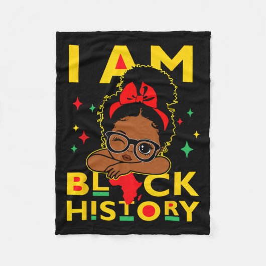 Ich bin Black History Shirt für Kinder, die schwar Fleecedecke (Vorderseite)