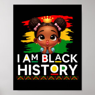 Ich bin Black History Shirt für Kinder Girl Black  Poster