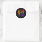 Ich bin Black Im Gay Power Fist Lgbtq Pride Black Runder Aufkleber (Tasche)