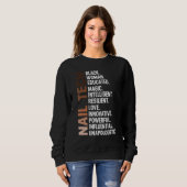 Ich bin Black Nail Tech Afro Frau Bhm Black Histor Sweatshirt (Vorne ganz)