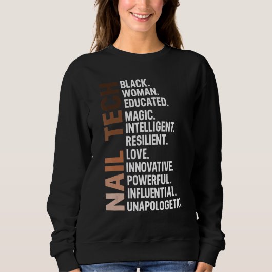 Ich bin Black Nail Tech Afro Frau Bhm Black Histor Sweatshirt (Vorderseite)