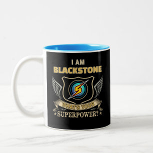 Ich bin BLACKSTONE, was ist dein Superhelden Kraft Zweifarbige Tasse