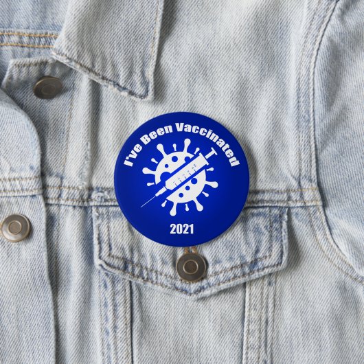 Ich bin blau geimpft worden button (Beispiel)