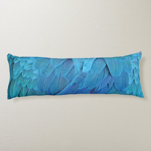 Ich bin blau - Macaw Federn Seitenschläferkissen (Rückseite)