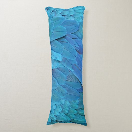 Ich bin blau - Macaw Federn Seitenschläferkissen (Vorderseite Vertikal)