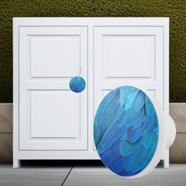 Ich bin blau - Papageienfedern nah Keramikknauf