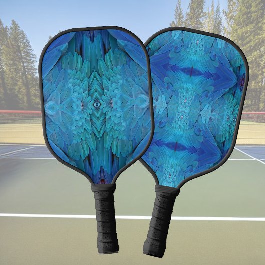 Ich bin blau - Papageienfedern, Tierdruck Pickleball Schläger