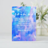 ICH BIN BLAU WATERCOLOR Bat Mitzvah Empfang Card Einladung (Stehend Vorderseite)