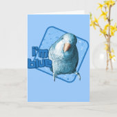 Ich bin Blue Quaker Parakeet Card Karte (Gelbe Blume)