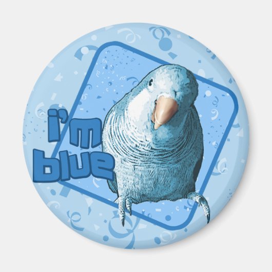 Ich bin Blue Quaker Parakeet Magnet (Vorne)