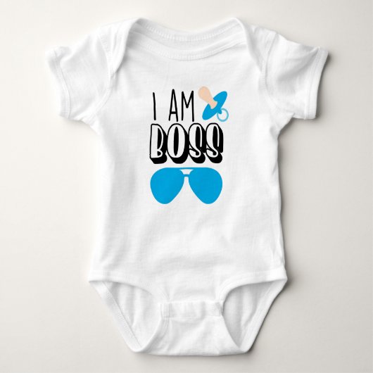 Ich bin Boss Funny Baby Boy Print Baby Strampler (Vorderseite)