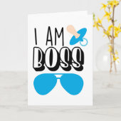 Ich bin Boss Funny Baby Boy Print Karte (Gelbe Blume)