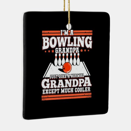 Ich bin Bowling Opa Keramikornament (Rechts)