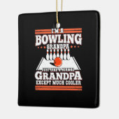 Ich bin Bowling Opa Keramikornament (Links)