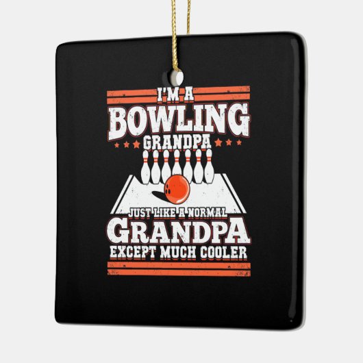 Ich bin Bowling Opa Keramikornament (Links)