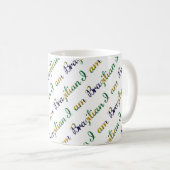Ich bin brasilianisches Country Pride Typografy Pa Kaffeetasse (VorderseiteRechts)