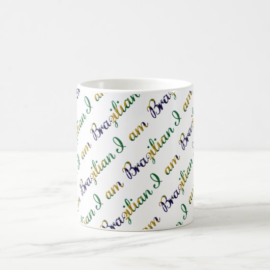 Ich bin brasilianisches Country Pride Typografy Pa Kaffeetasse (Mittel)