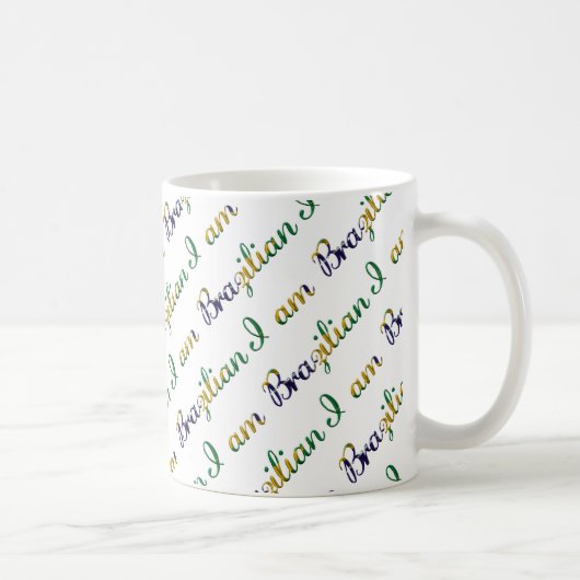 Ich bin brasilianisches Country Pride Typografy Pa Kaffeetasse (Rechts)