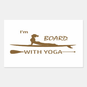 Ich bin Brett mit Yoga Rechteckiger Aufkleber