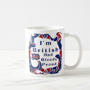 Ich bin britisches und blutiges stolzes kaffeetasse