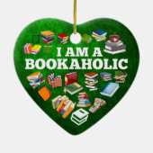 Ich bin Buchaholikerin Keramik Ornament (Hinten)