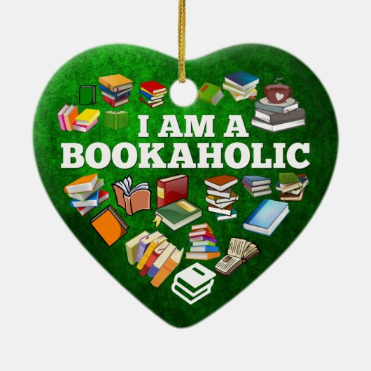 Ich bin Buchaholikerin Keramik Ornament (Hinten)