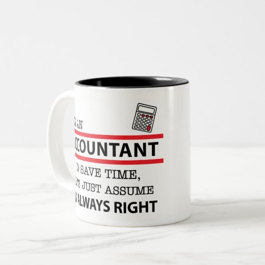 Ich bin Buchhalter Zweifarbige Tasse (Vorderseite Links)