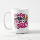 Ich bin buchstäblich nur ein Mädchen Pinkes Ästhet Kaffeetasse (Links)