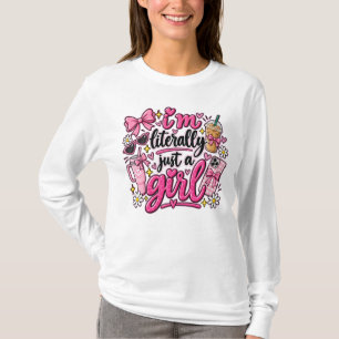 Ich bin buchstäblich nur ein Mädchen Pinkes Ästhet T-Shirt