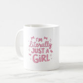 Ich bin buchstäblich nur ein Mädchen Rosa Schleife Kaffeetasse (Vorderseite Links)