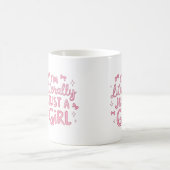 Ich bin buchstäblich nur ein Mädchen Rosa Schleife Kaffeetasse (Mittel)